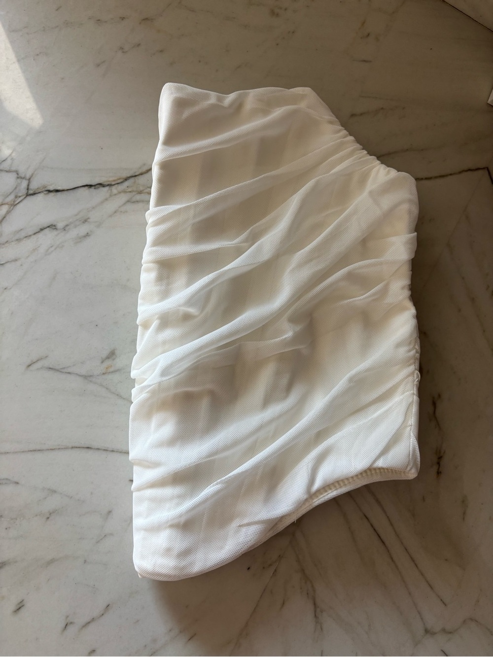 Strapless White Ruched Women's Corset Cropped Top Size L NWT - Picture 4 of 4